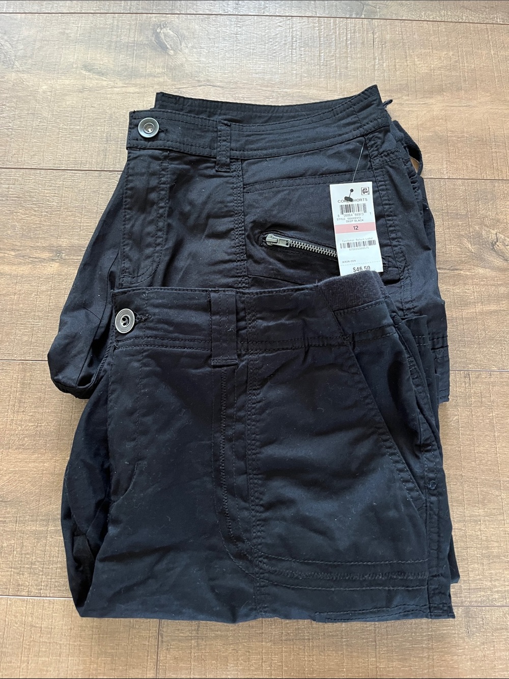 Style & Co. Black Casual Shorts size 12 lot of 2 (1 NWT)